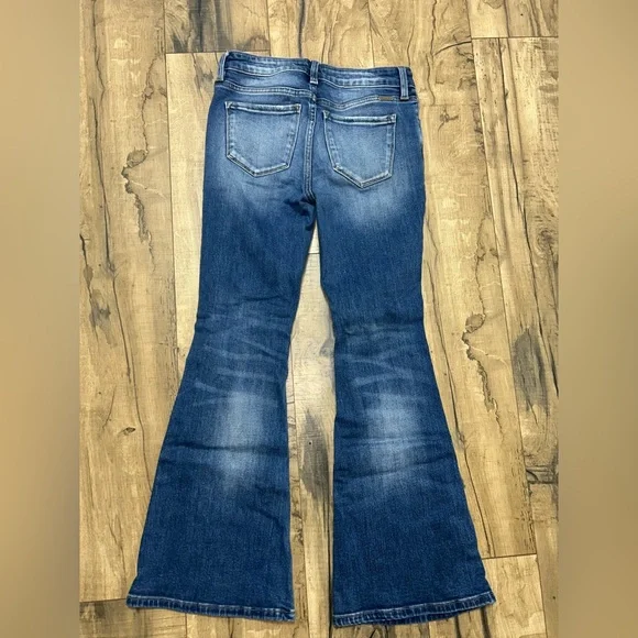 KanCan Distressed Dark Blue Flare Jeans - Picture 2 of 2